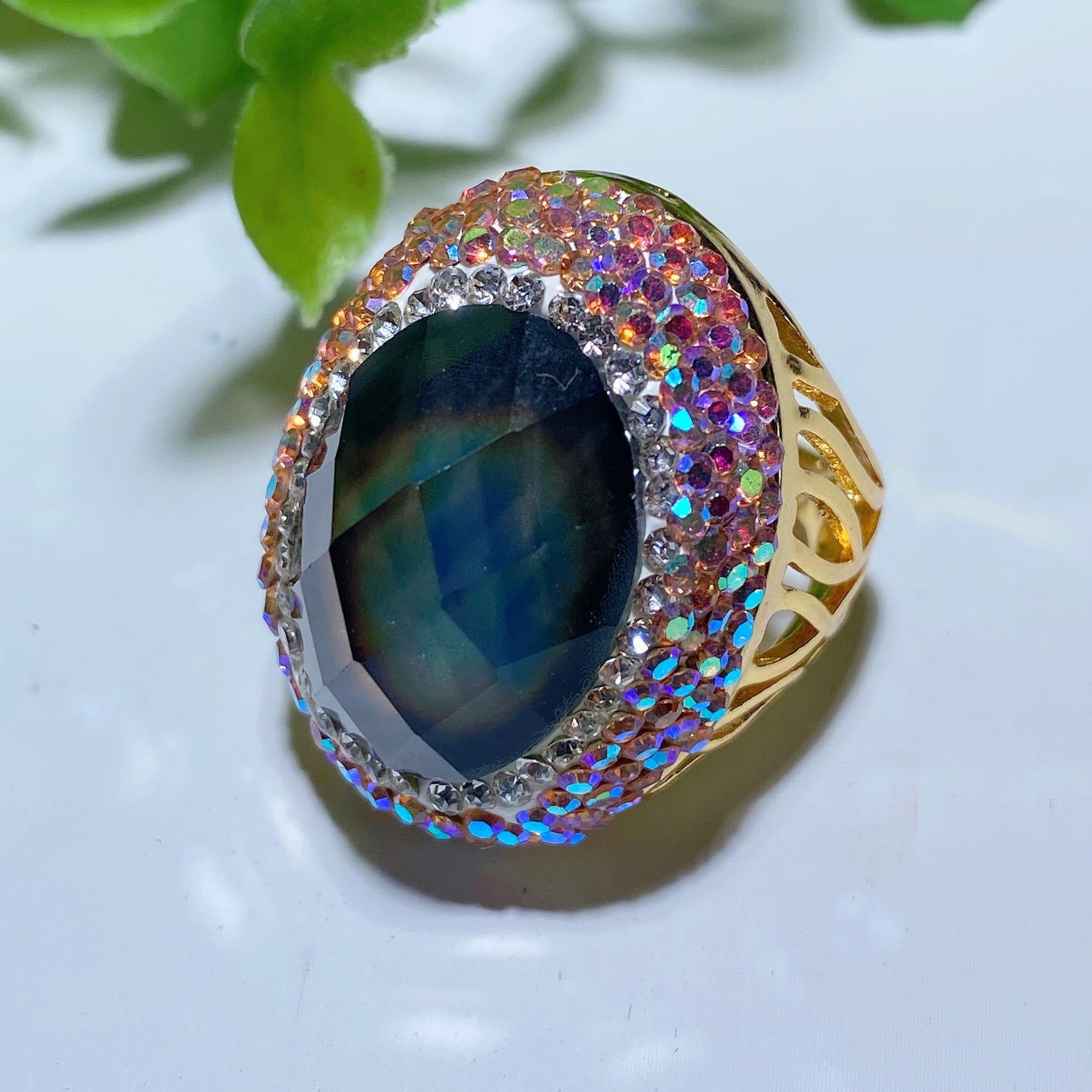 Mixed Crystal Healing Rings | Raw Stones 1.1 Inch - Spiritual