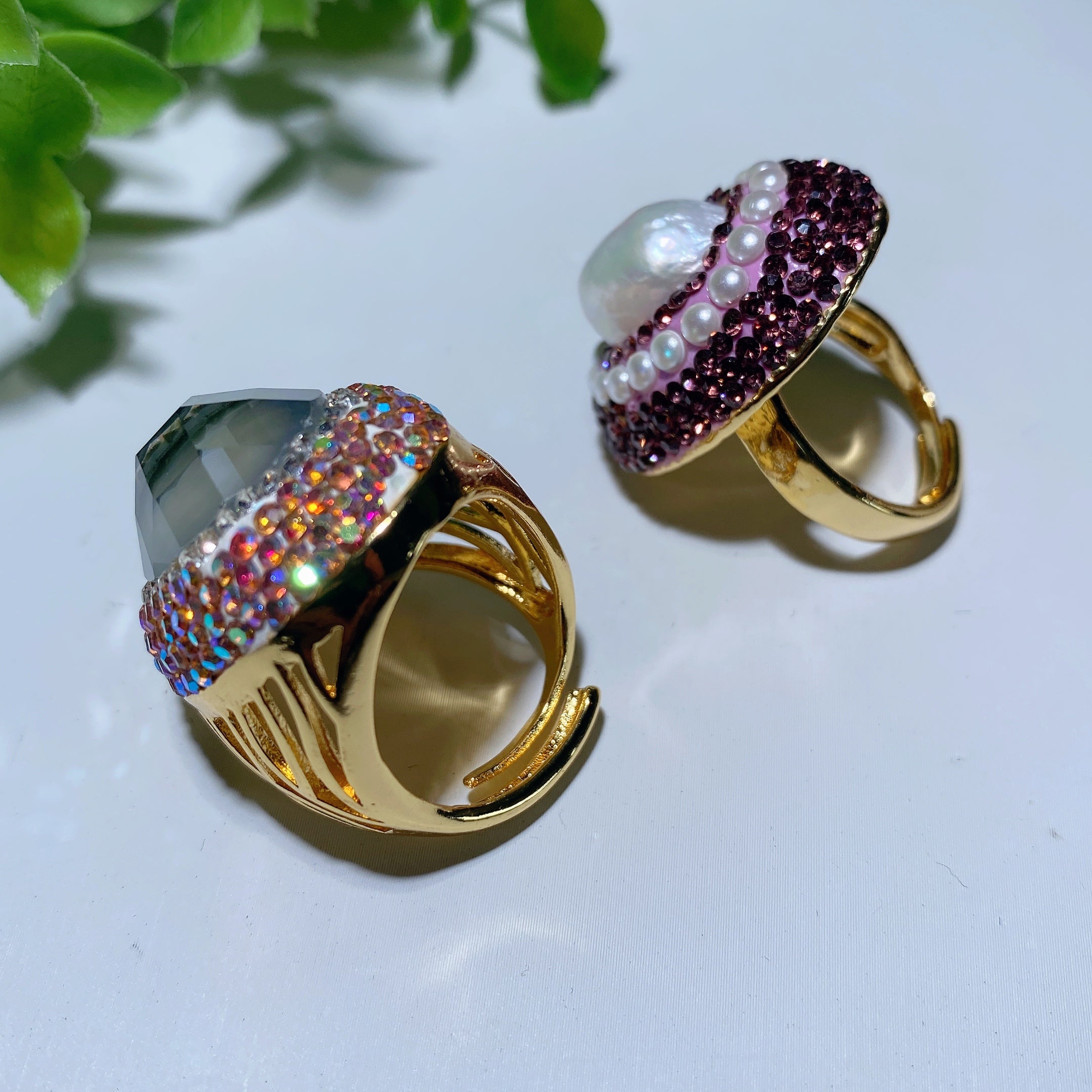 Mixed Crystal Healing Rings | Raw Stones 1.1 Inch - Spiritual