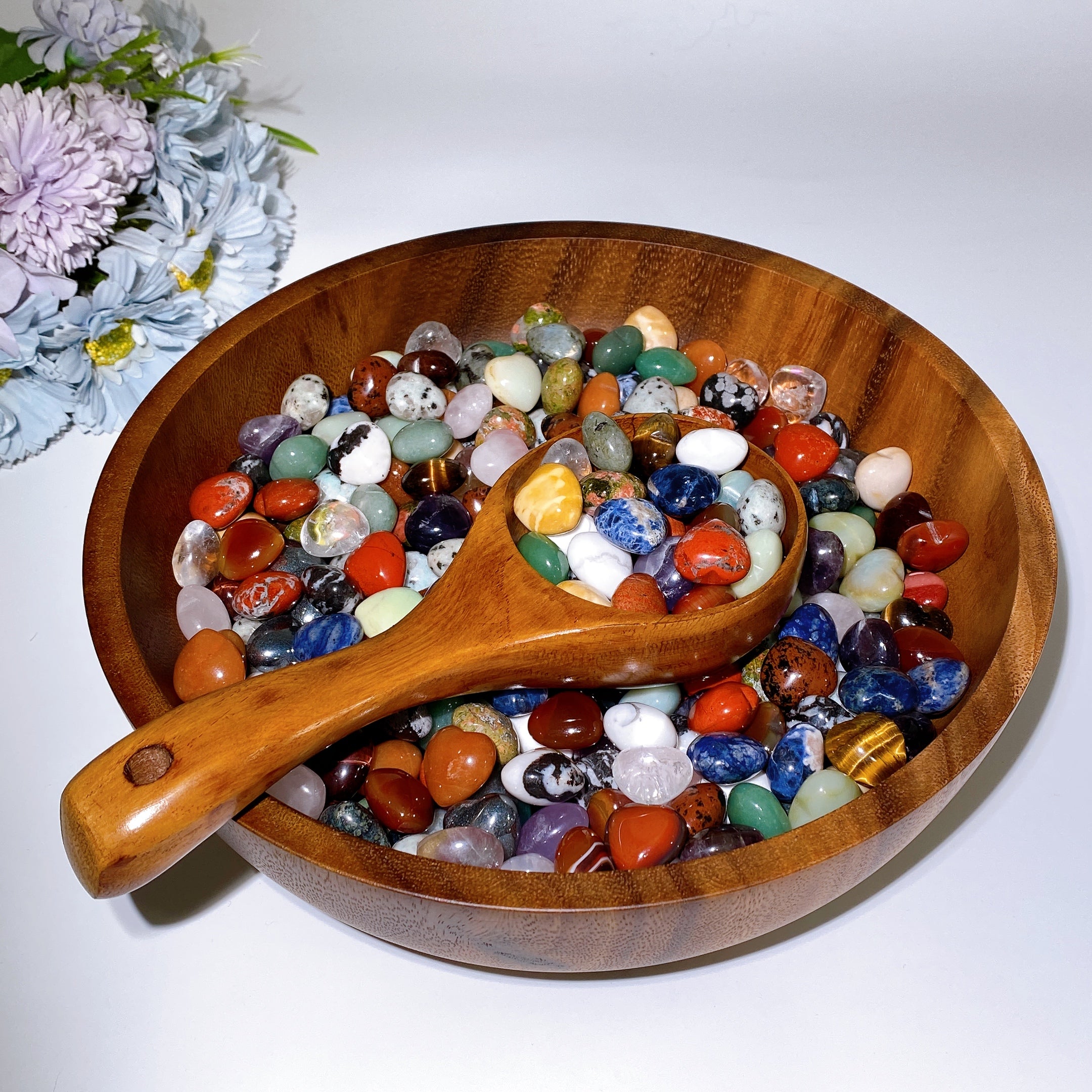 Mixed Crystal Heart Scoop 2cm with Bonus Large Hearts