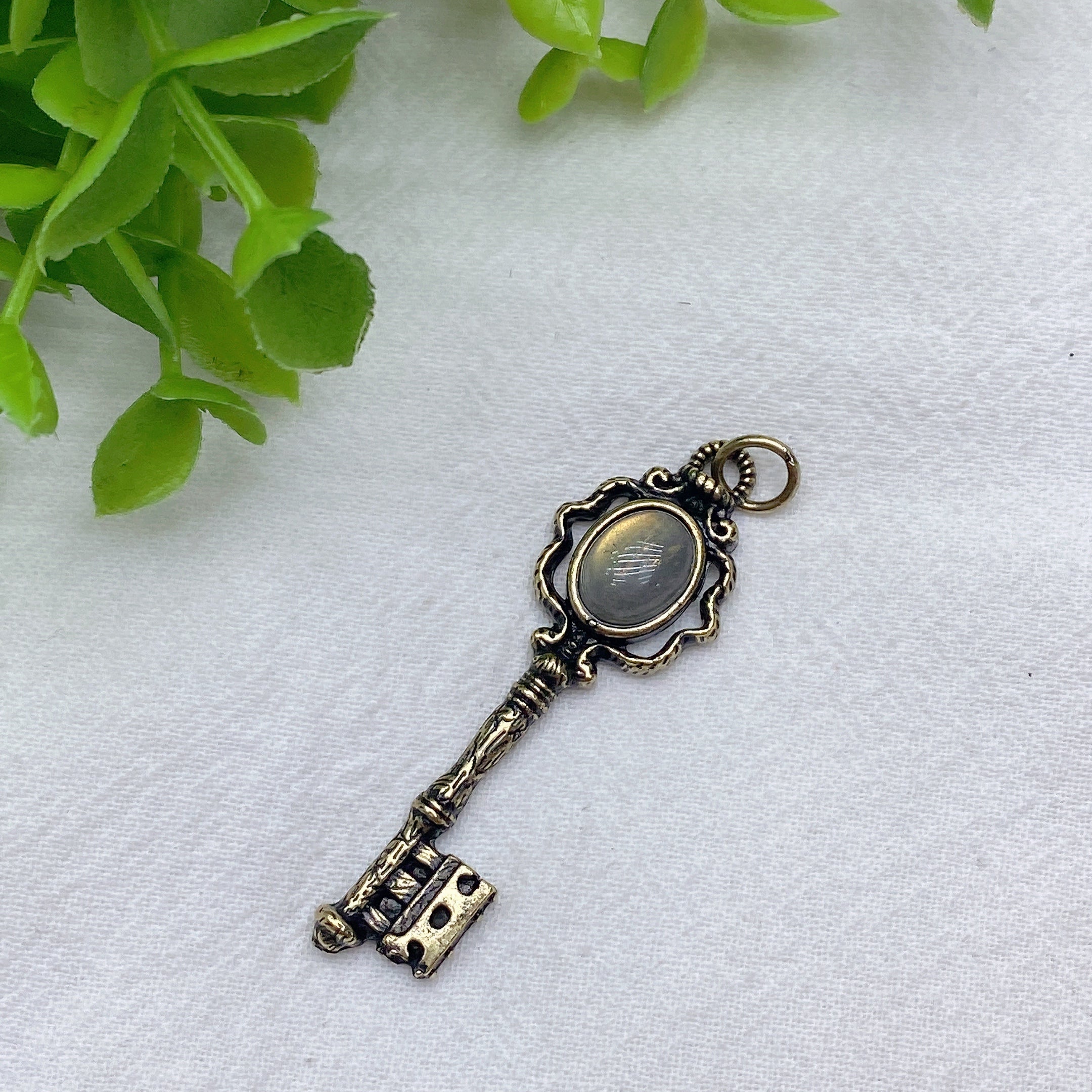 Mixed Crystal Key Pendant Spiritual Necklace 1.6in Healing