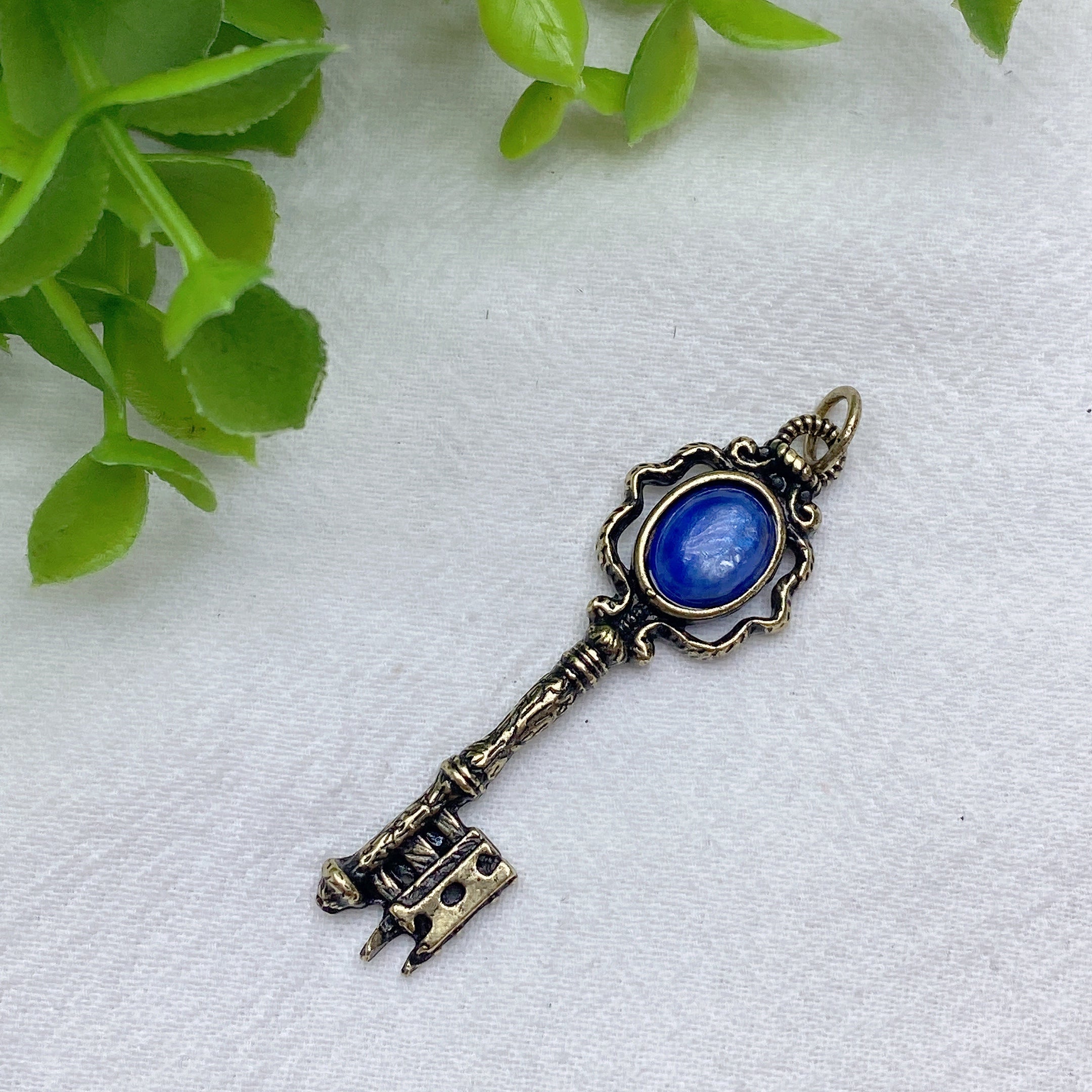 Mixed Crystal Key Pendant Spiritual Necklace 1.6in Healing