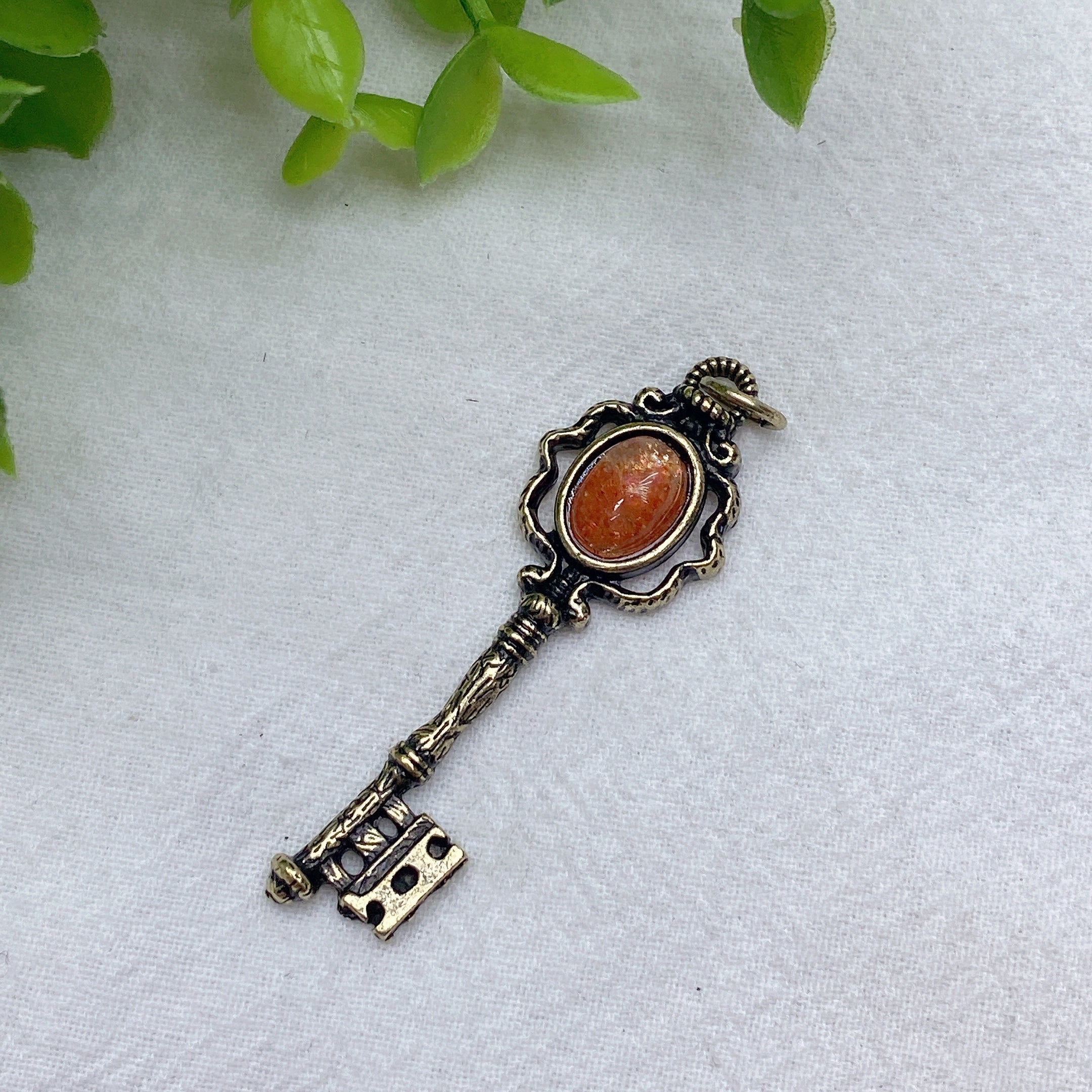 Mixed Crystal Key Pendant Spiritual Necklace 1.6in Healing