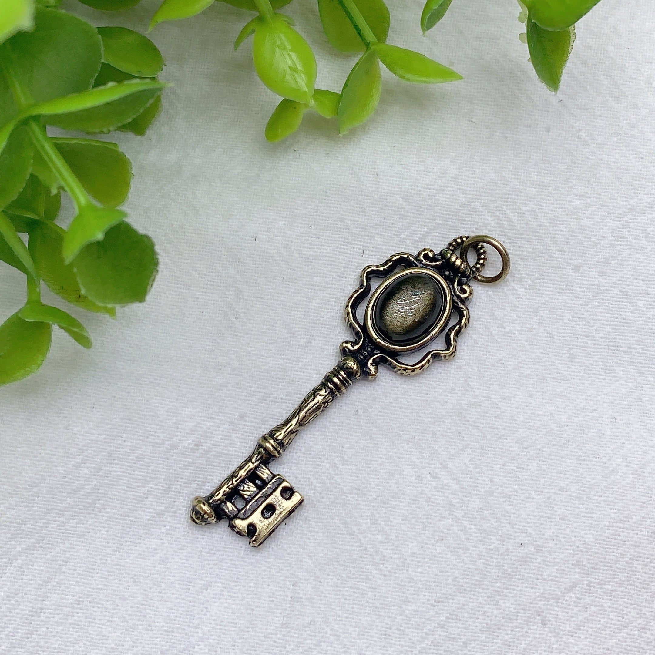 Mixed Crystal Key Pendant Spiritual Necklace 1.6in Healing