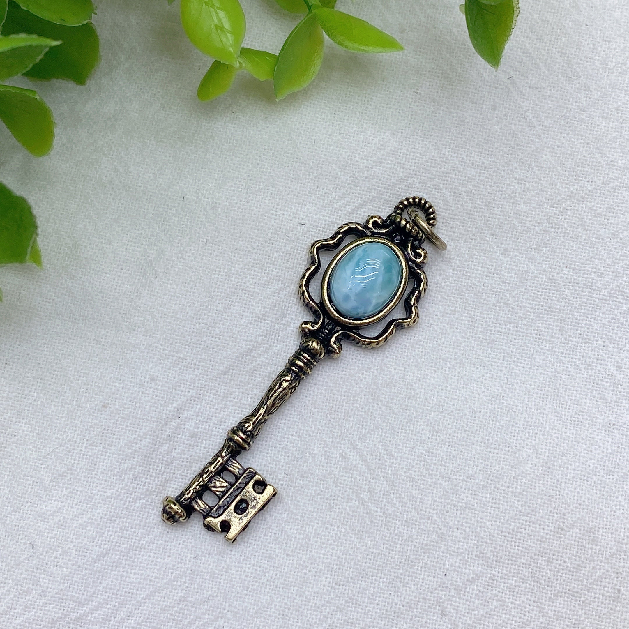 Mixed Crystal Key Pendant Spiritual Necklace 1.6in Healing