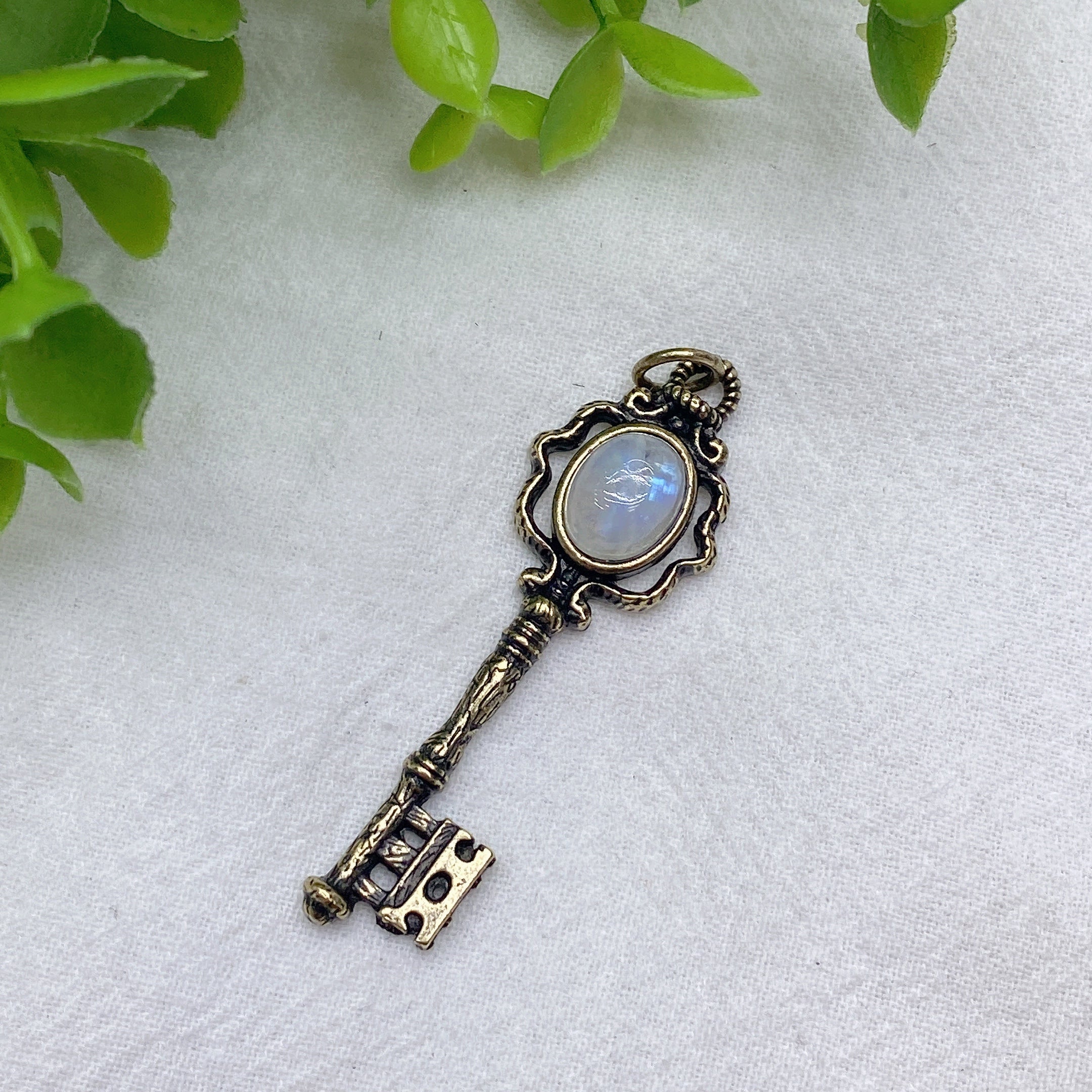 Mixed Crystal Key Pendant Spiritual Necklace 1.6in Healing