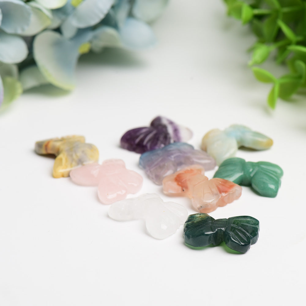 Mixed Crystal Mini Butterfly Carving 1 Inch Healing Figurine