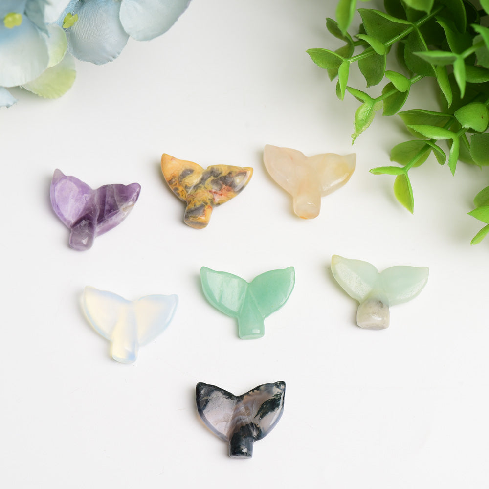 Mixed Crystal Mini Fish Tail Figurine 1in Healing Carving