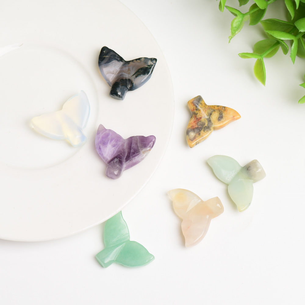 Mixed Crystal Mini Fish Tail Figurine 1in Healing Carving