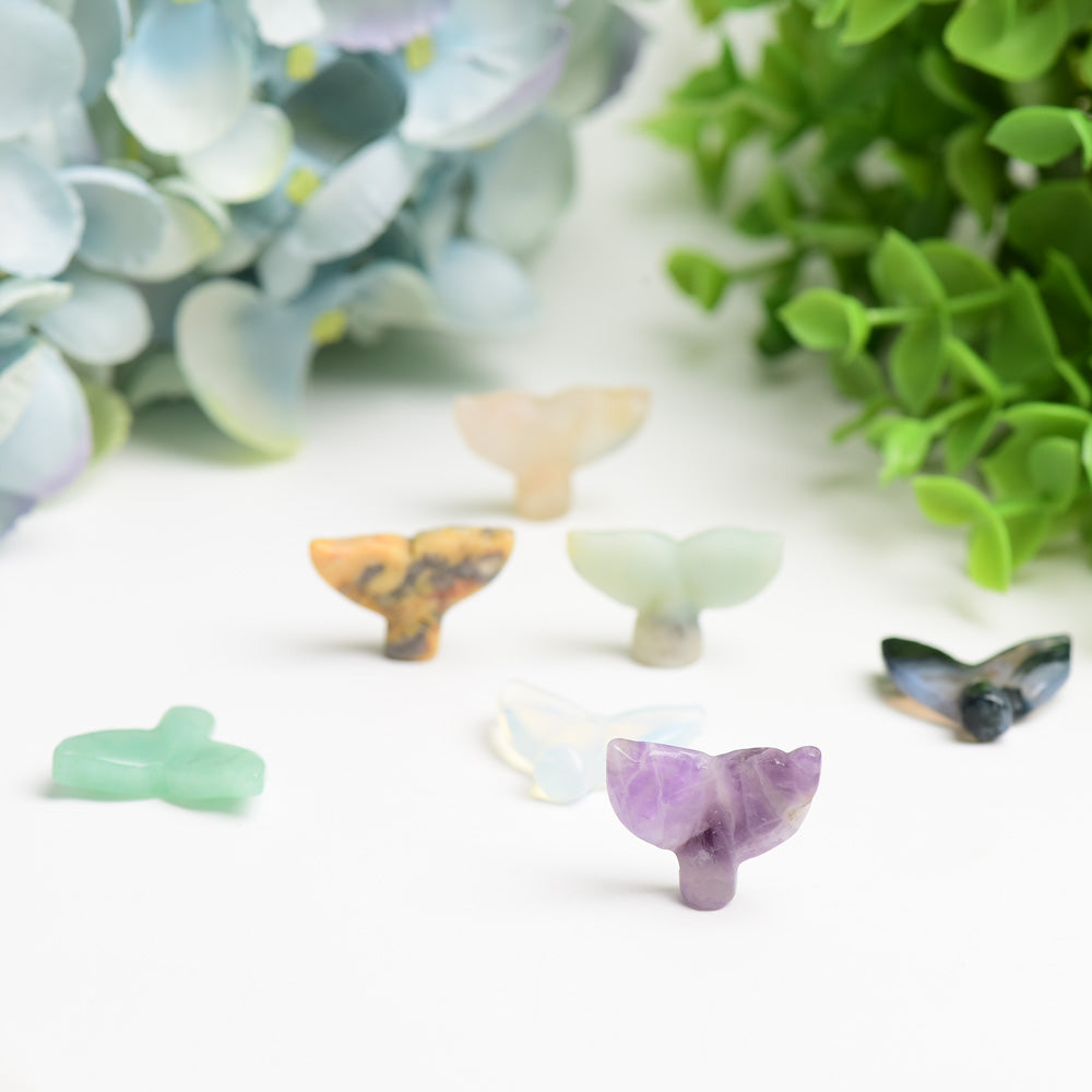 Mixed Crystal Mini Fish Tail Figurine 1in Healing Carving