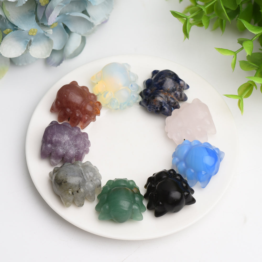 Mixed Crystal Mini Spider Figurine 1-inch Carving