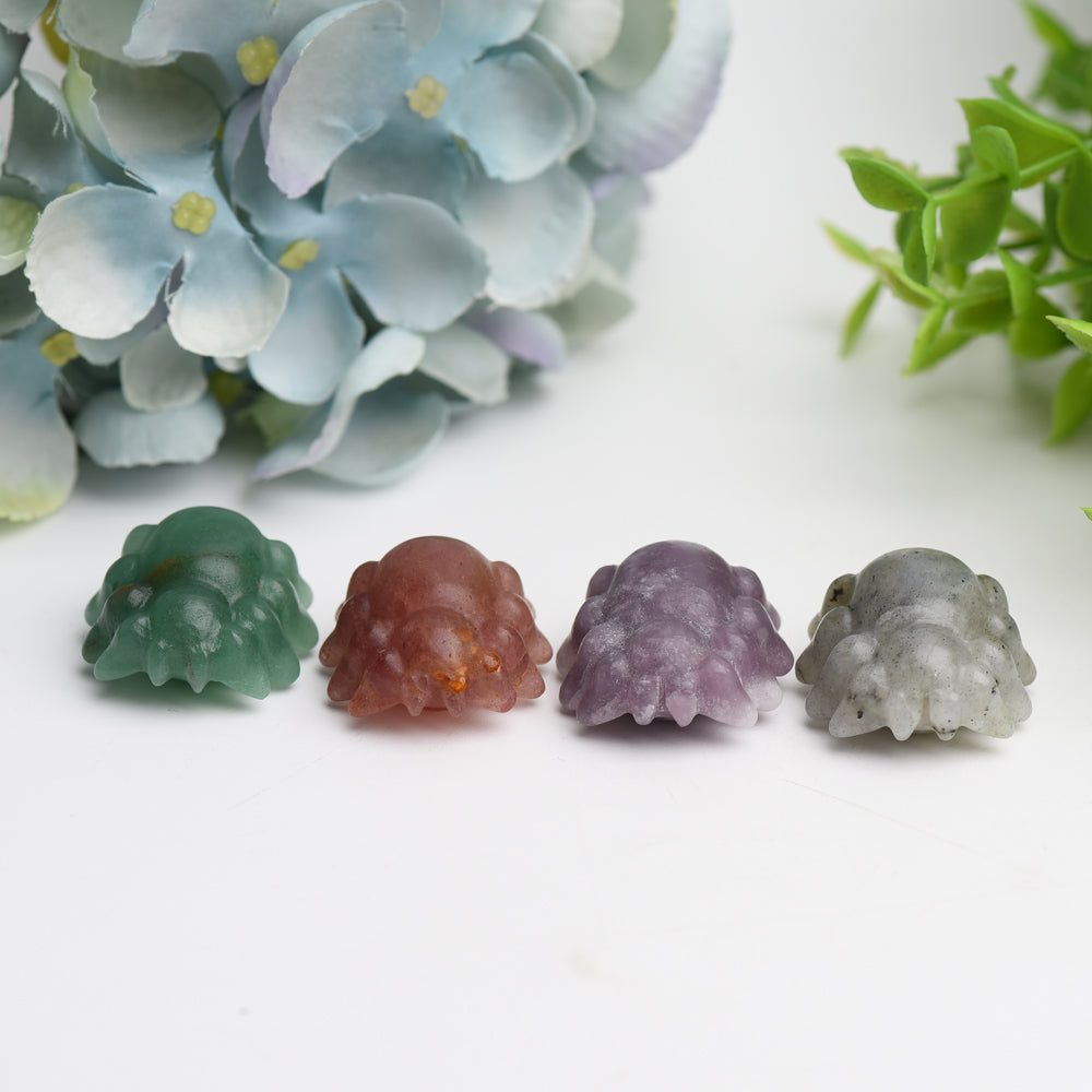 Mixed Crystal Mini Spider Figurine 1-inch Carving