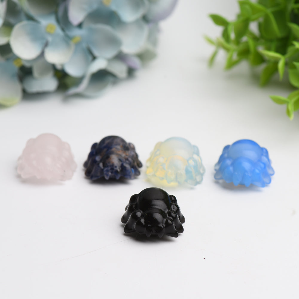 Mixed Crystal Mini Spider Figurine 1-inch Carving