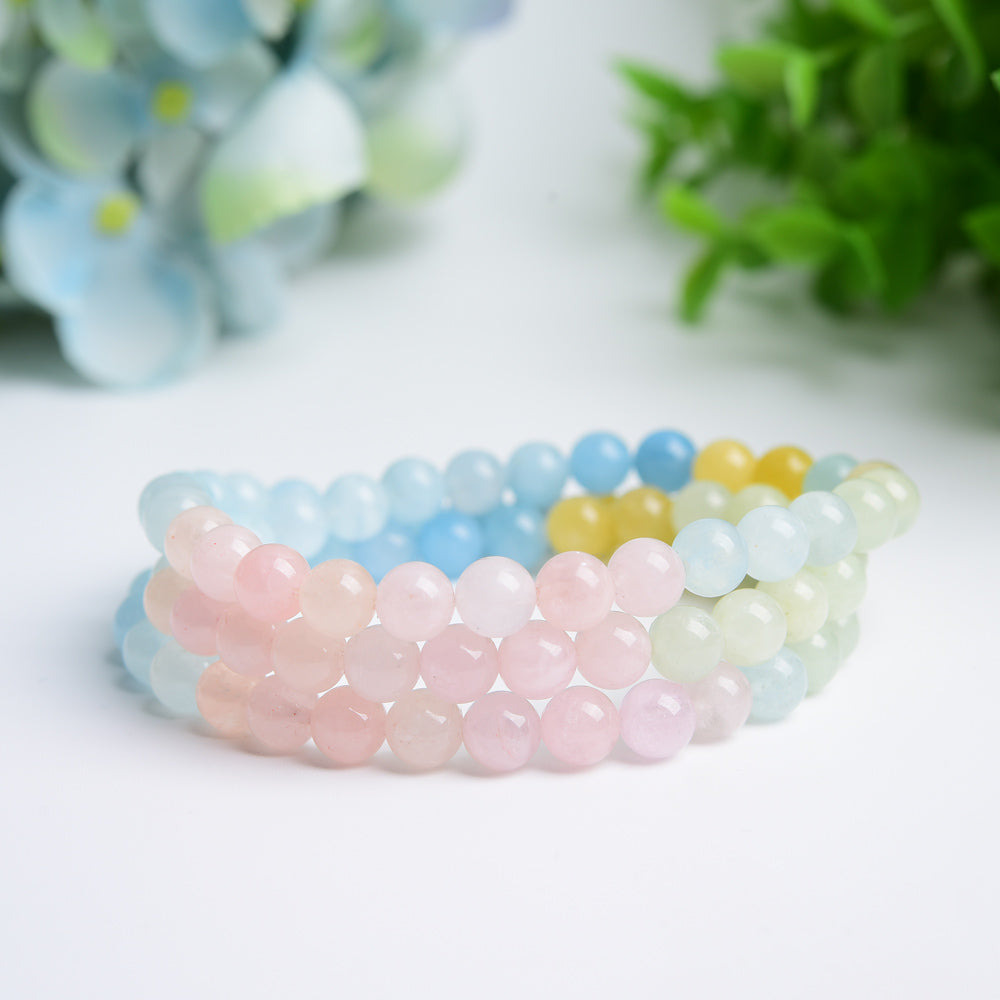 Mixed Crystal Spiritual Bracelet 6-8mm Healing Beads