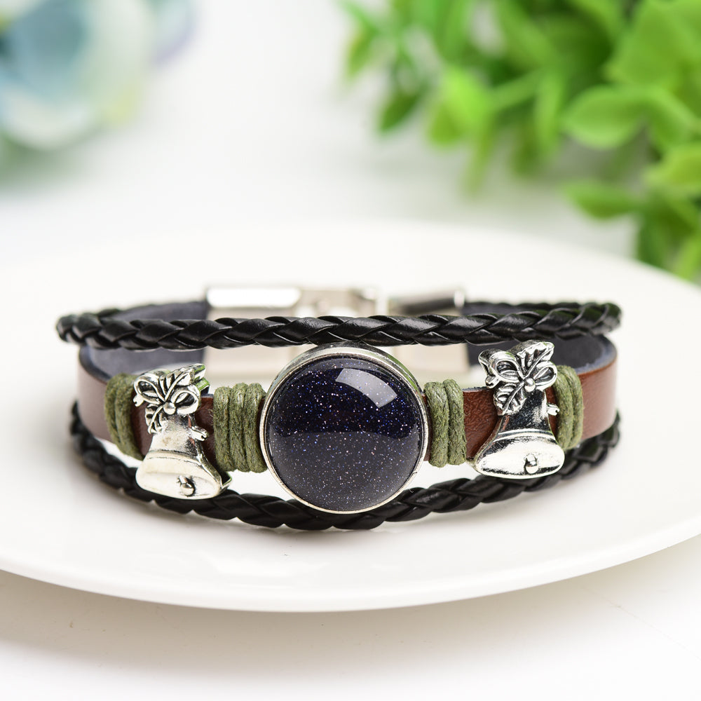 Mixed Crystal Spiritual Bracelet with Metal Snap Closure