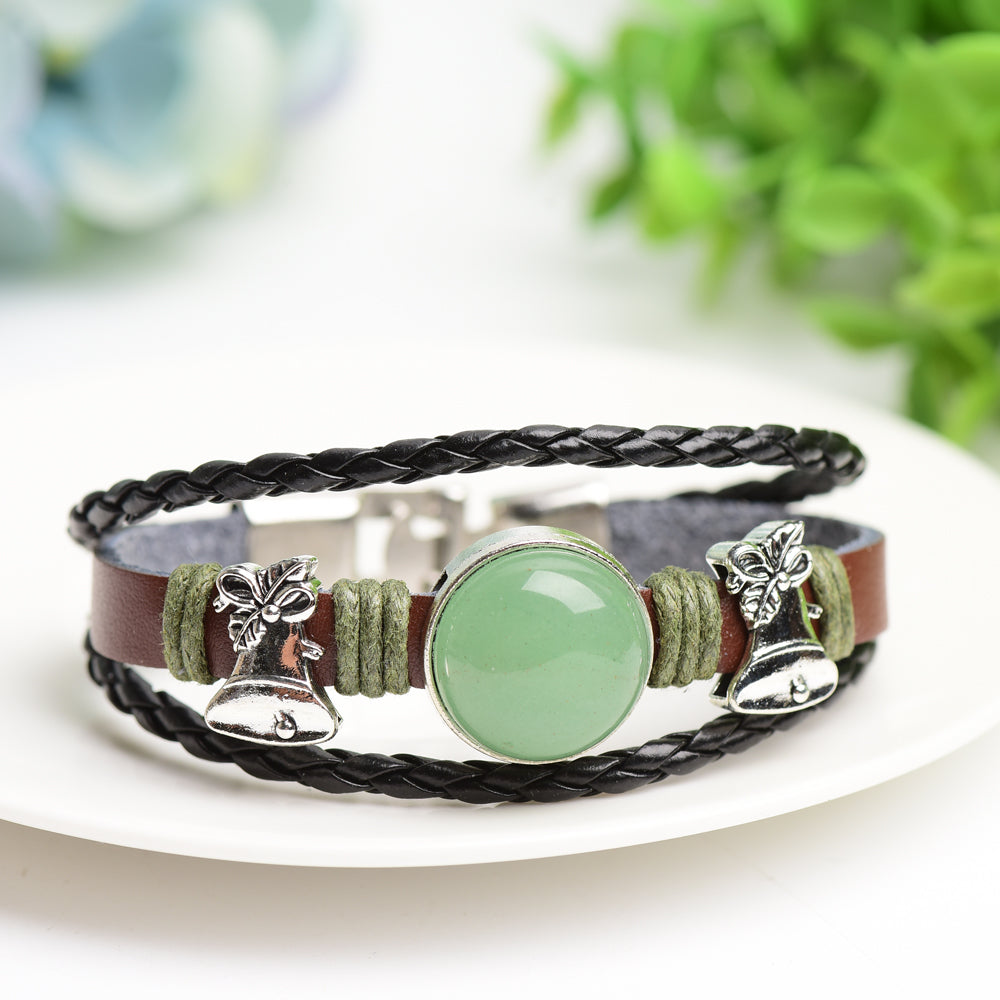 Mixed Crystal Spiritual Bracelet with Metal Snap Closure
