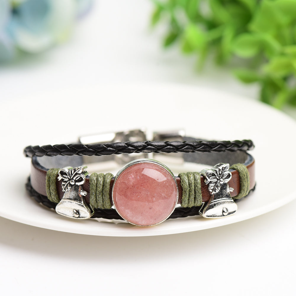 Mixed Crystal Spiritual Bracelet with Metal Snap Closure