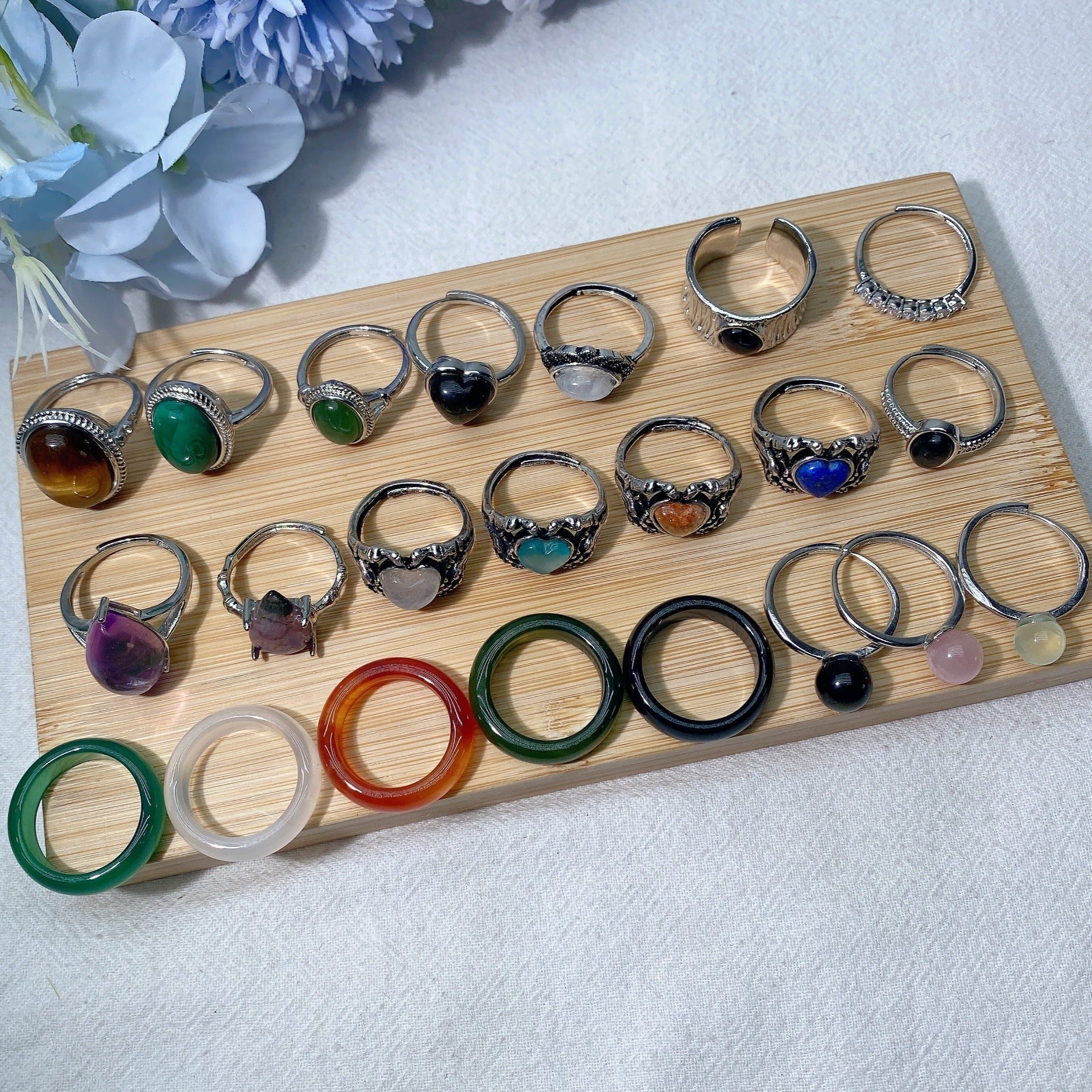 Mixed Crystal Spiritual Healing Ring - 2.3 Inch Size