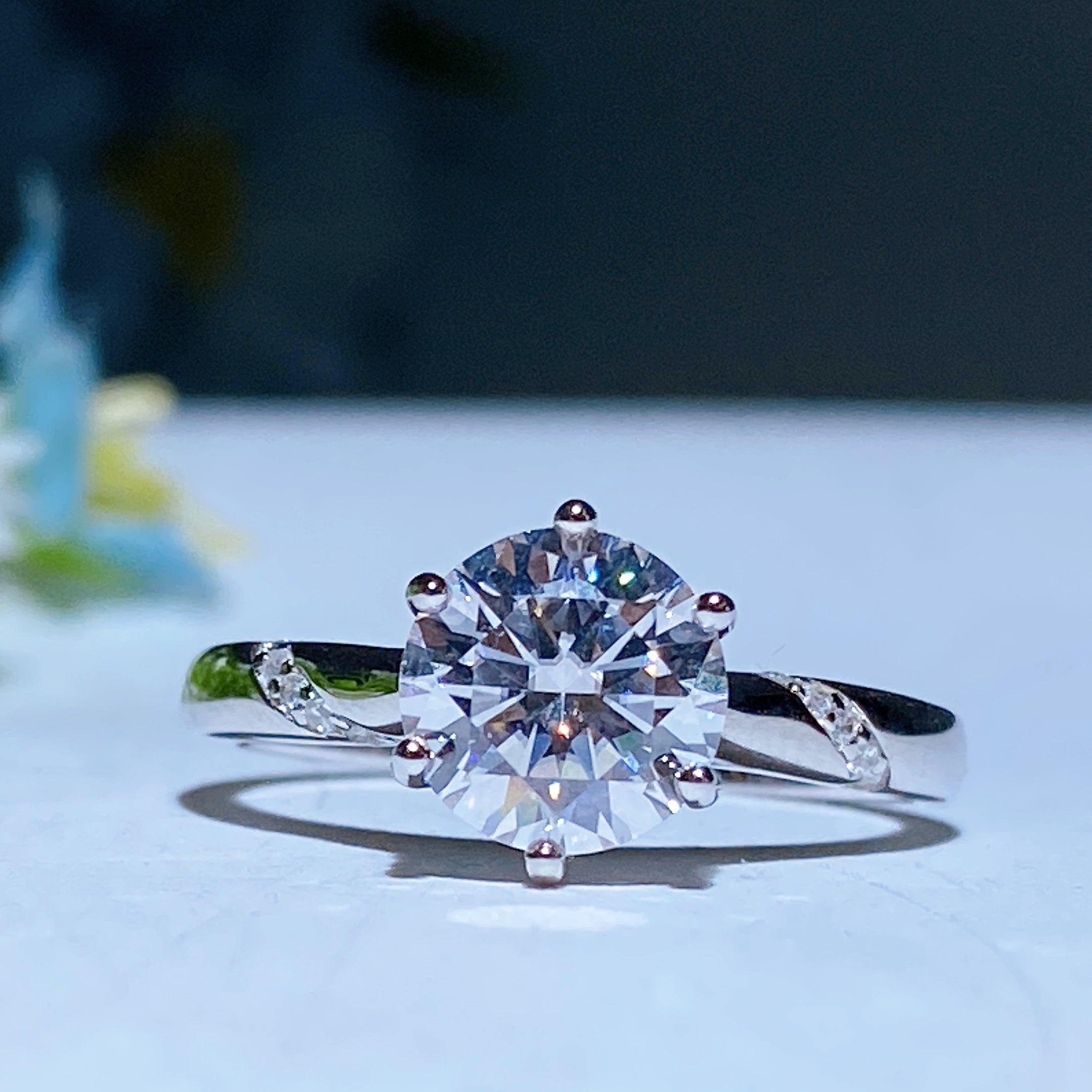 Moissanite Healing Ring with 1.0 or 2.0 Oct Size | Spiritual Rings
