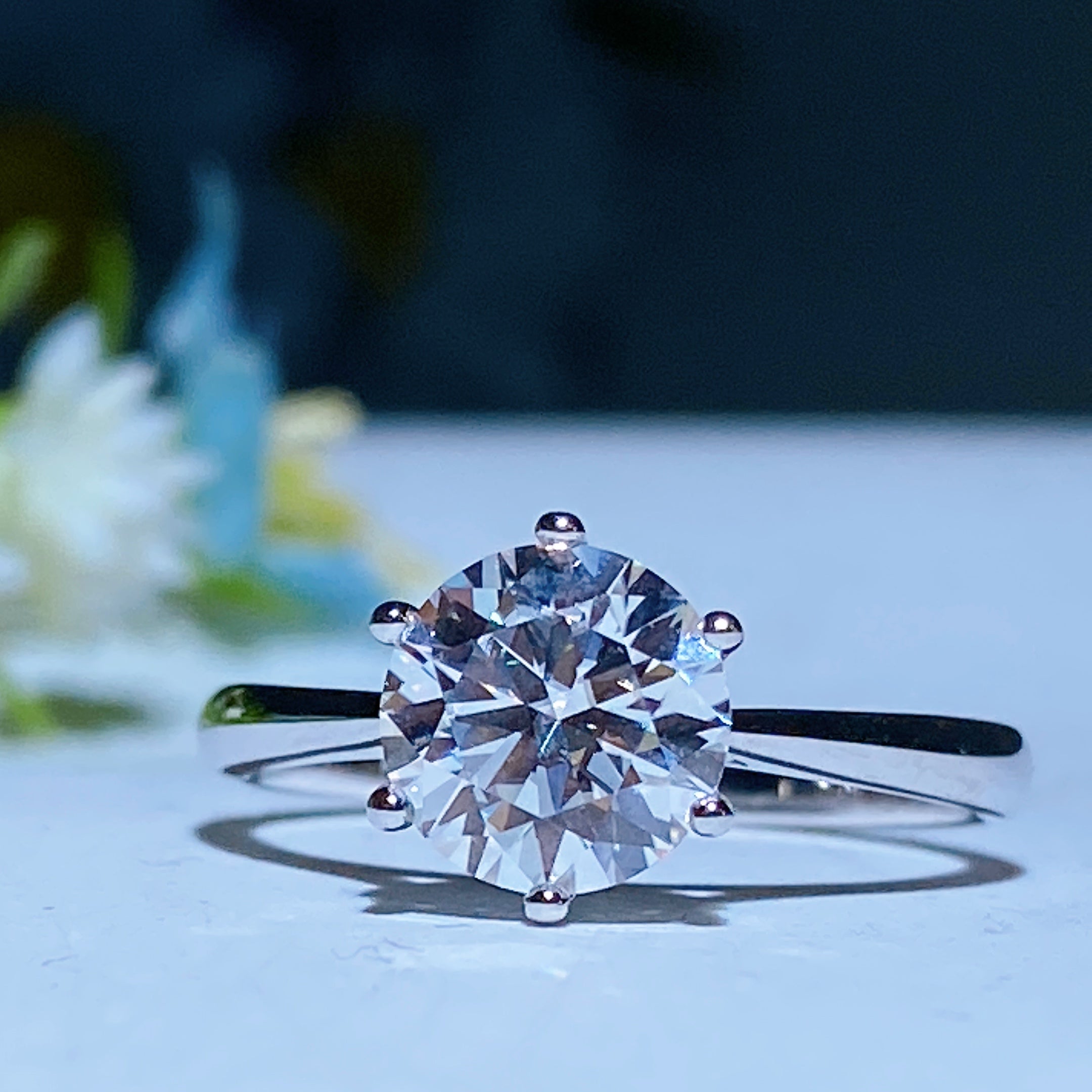 Moissanite Healing Ring with 1.0 or 2.0 Oct Size | Spiritual Rings