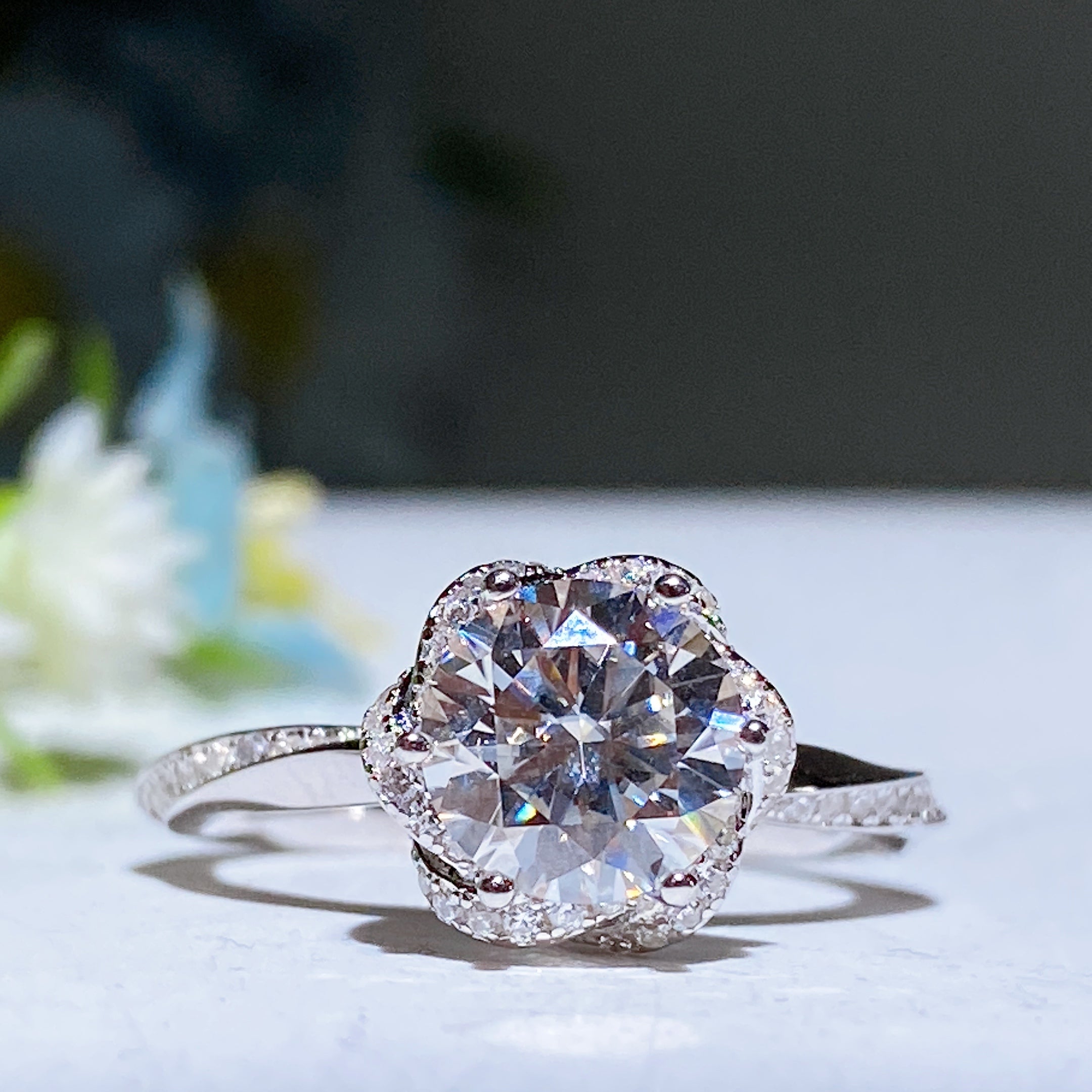 Moissanite Healing Ring with 1.0 or 2.0 Oct Size | Spiritual Rings