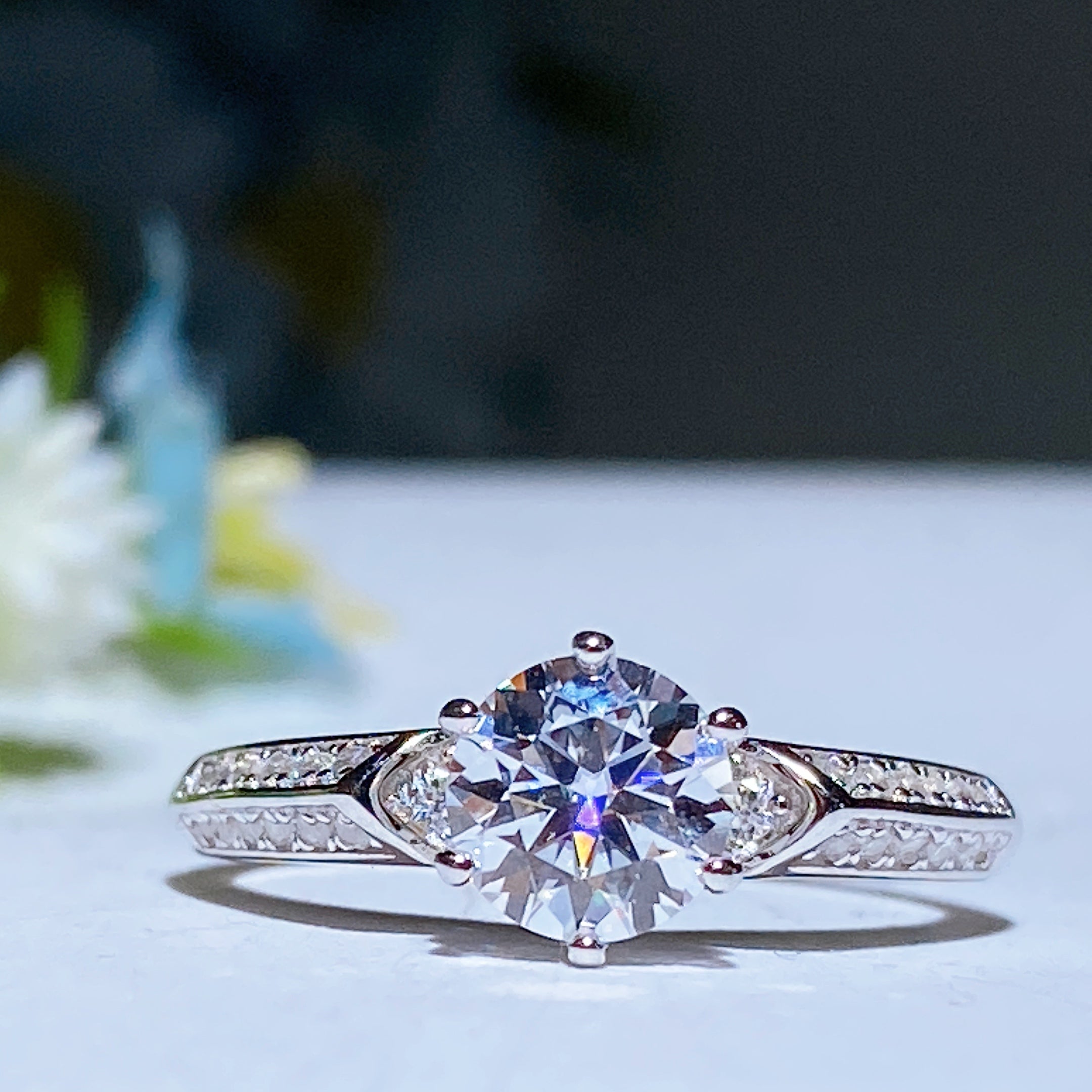 Moissanite Healing Ring with 1.0 or 2.0 Oct Size | Spiritual Rings