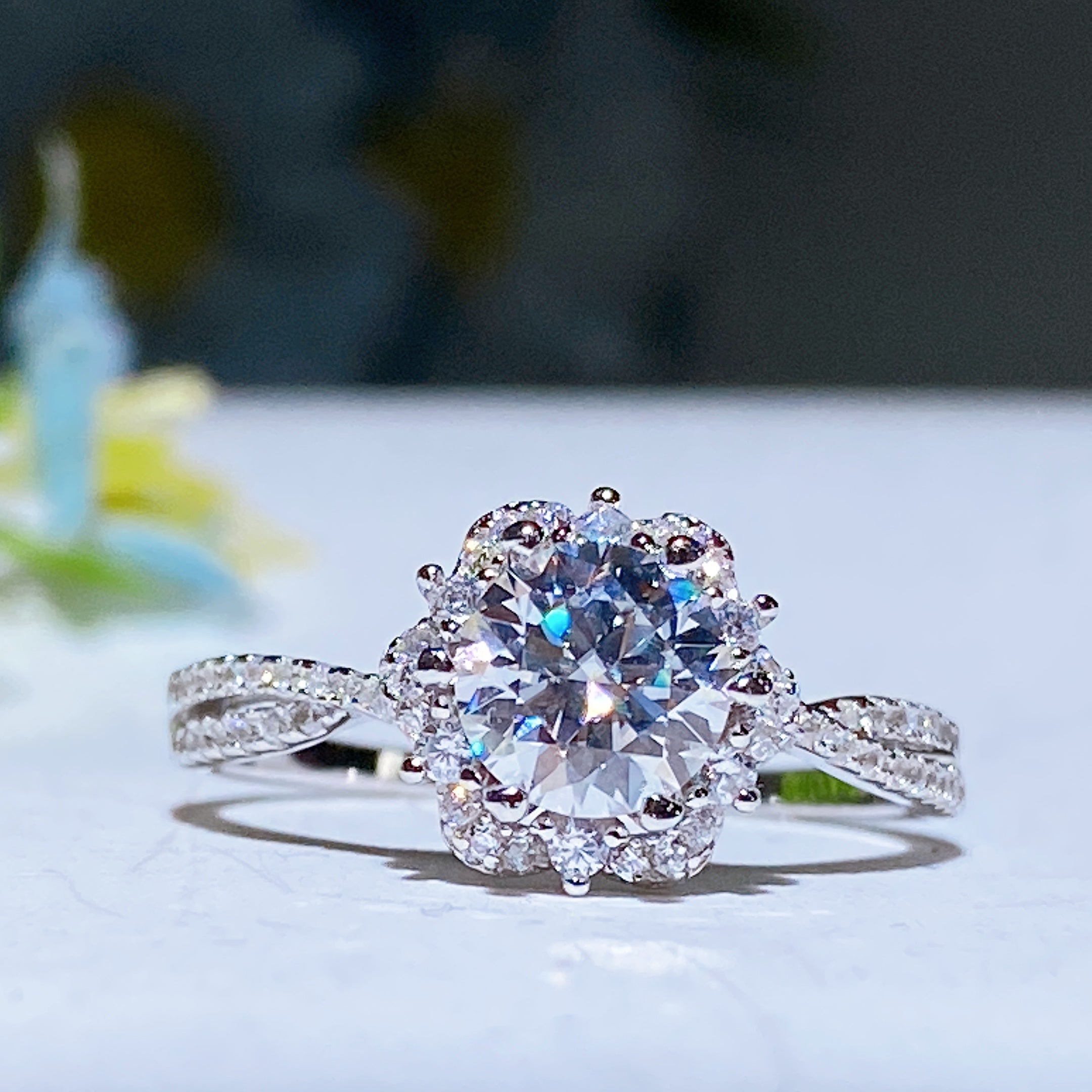 Moissanite Healing Ring with 1.0 or 2.0 Oct Size | Spiritual Rings