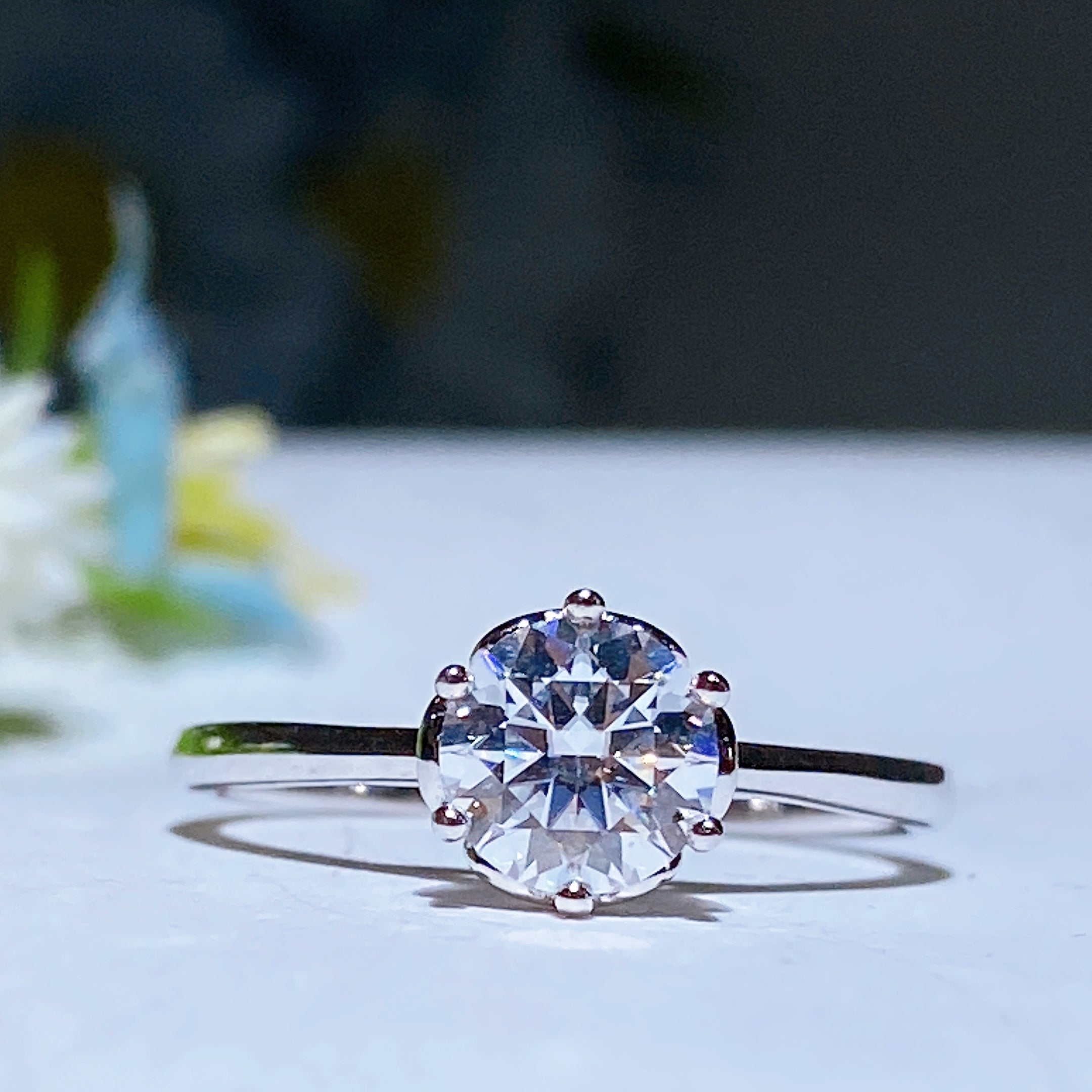 Moissanite Healing Ring with 1.0 or 2.0 Oct Size | Spiritual Rings