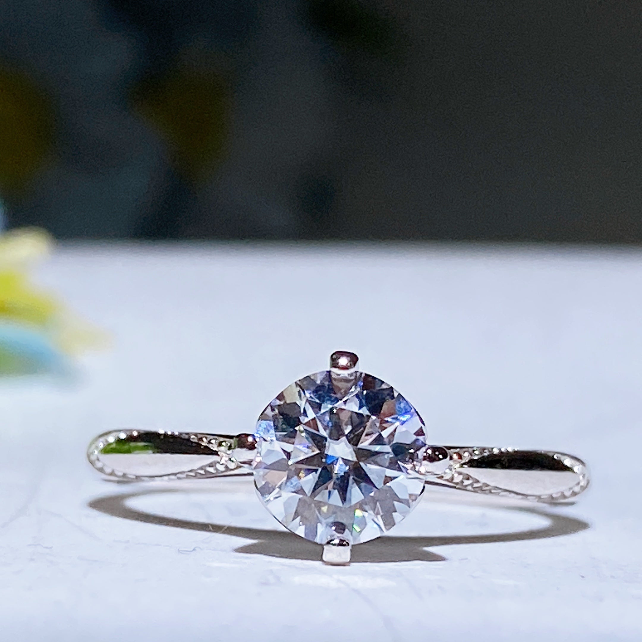 Moissanite Healing Ring with 1.0 or 2.0 Oct Size | Spiritual Rings