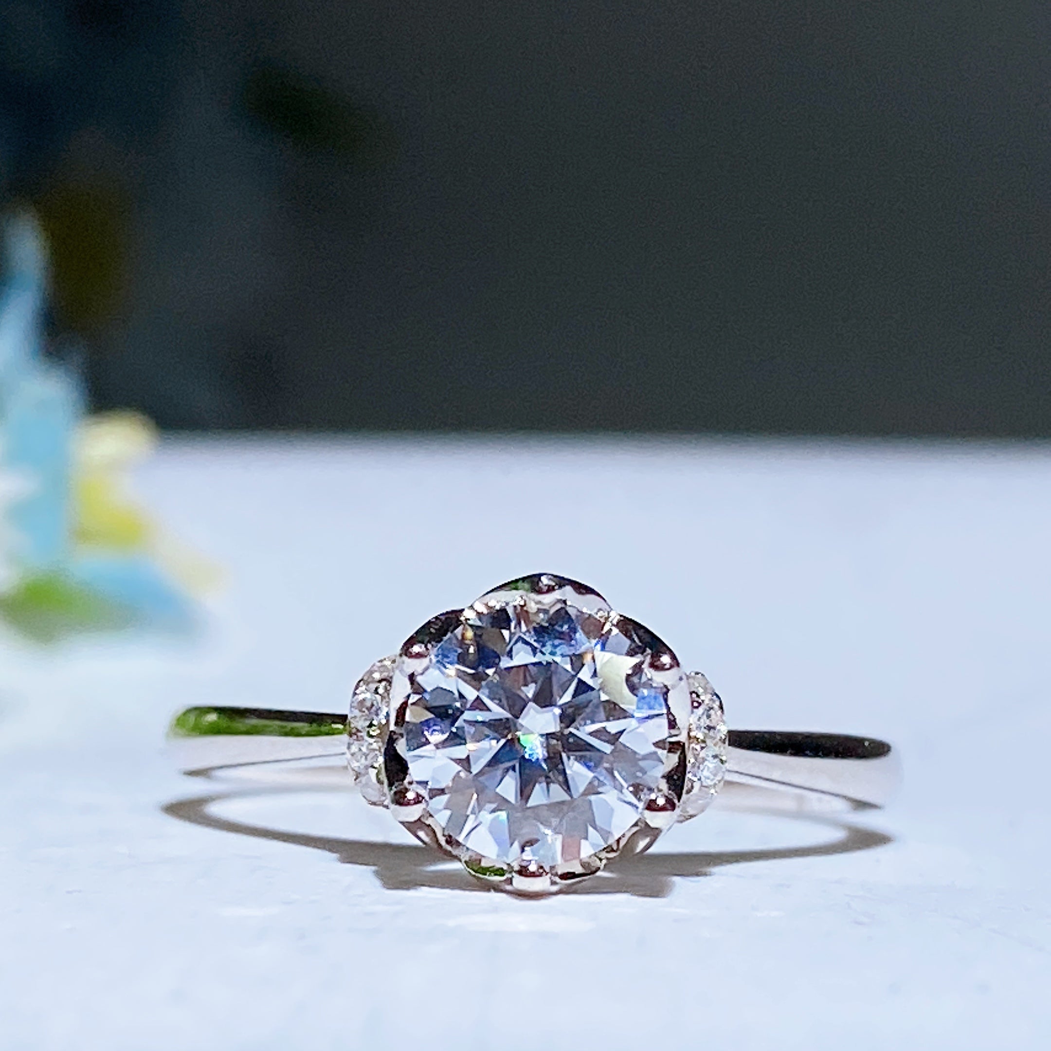 Moissanite Healing Ring with 1.0 or 2.0 Oct Size | Spiritual Rings
