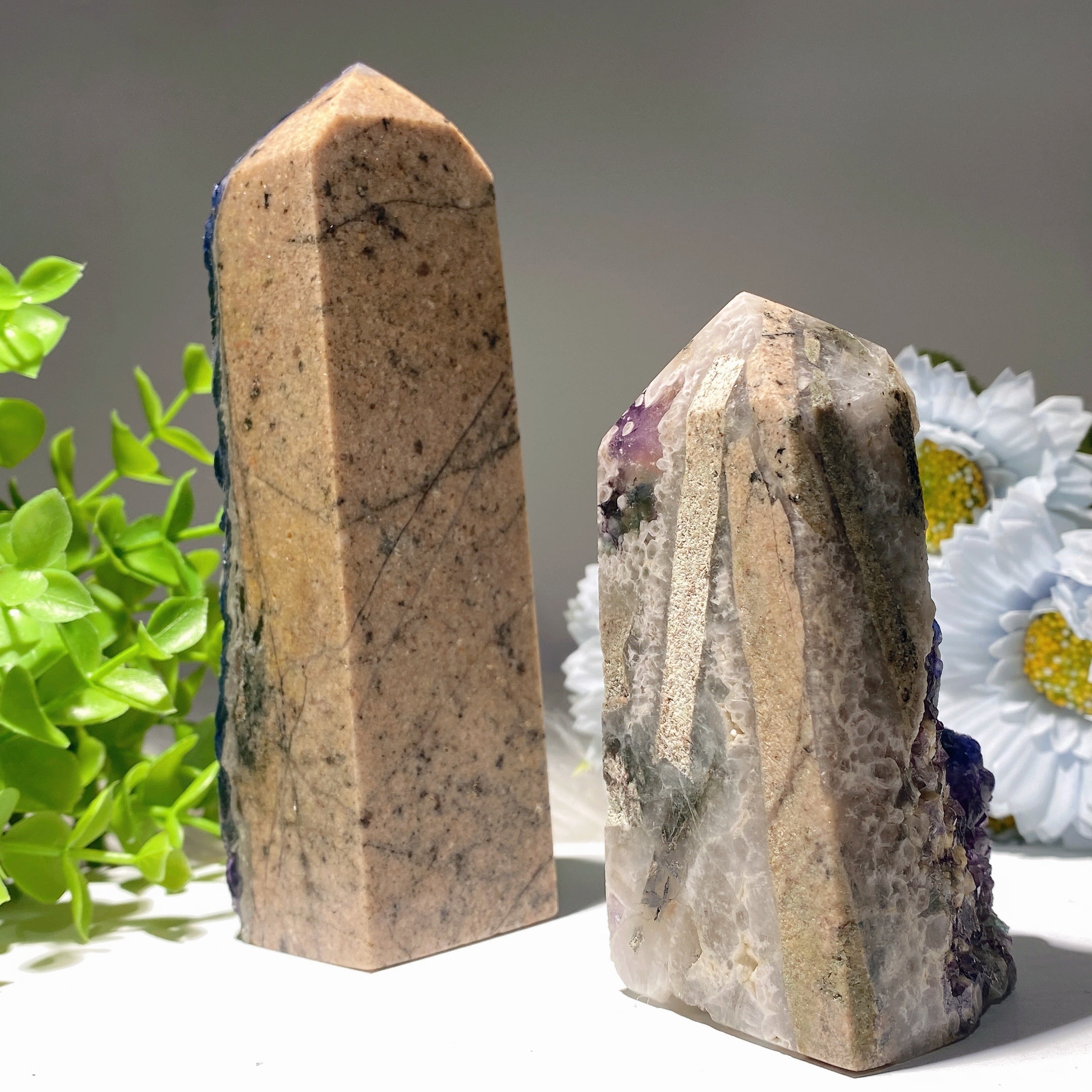 Mongolia Fluorite Tower Crystal 3.5-8 inch Healing Display