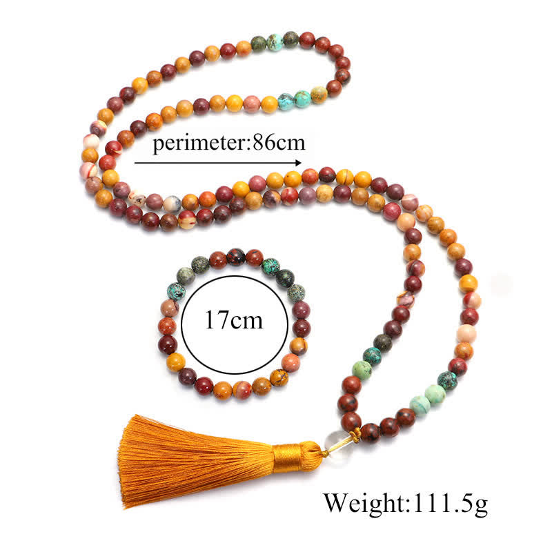 Mookaite 108 Bead Gemstone Mala for Emotional Growth