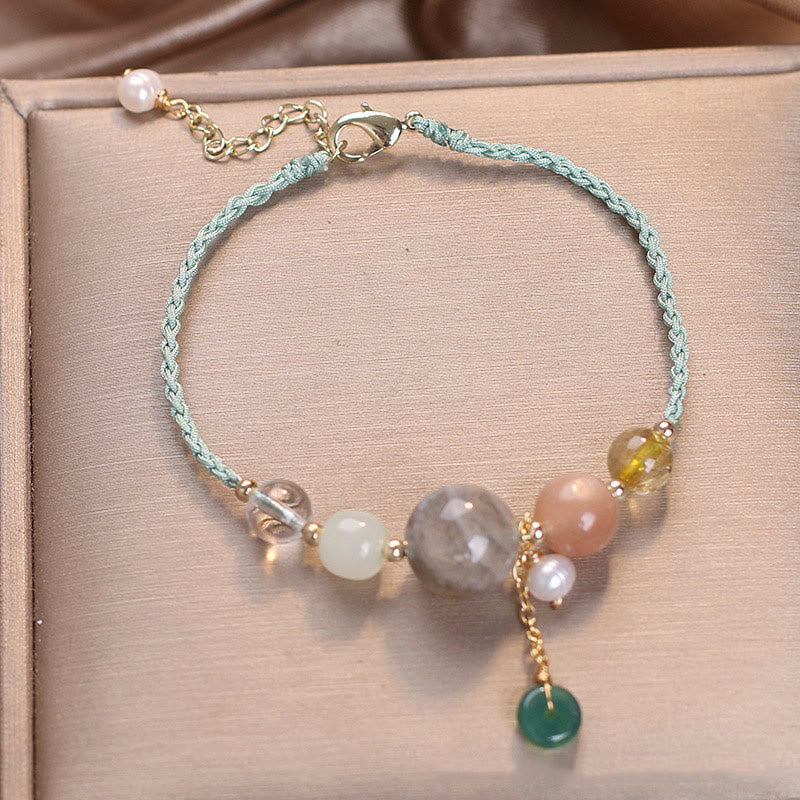 Moonstone Bracelet with Peace Buckle | Healing Harmony & Balance