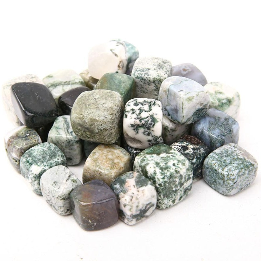 Moss Agate Cubes Bag 1.5-2cm Crystal Shapes for Healing
