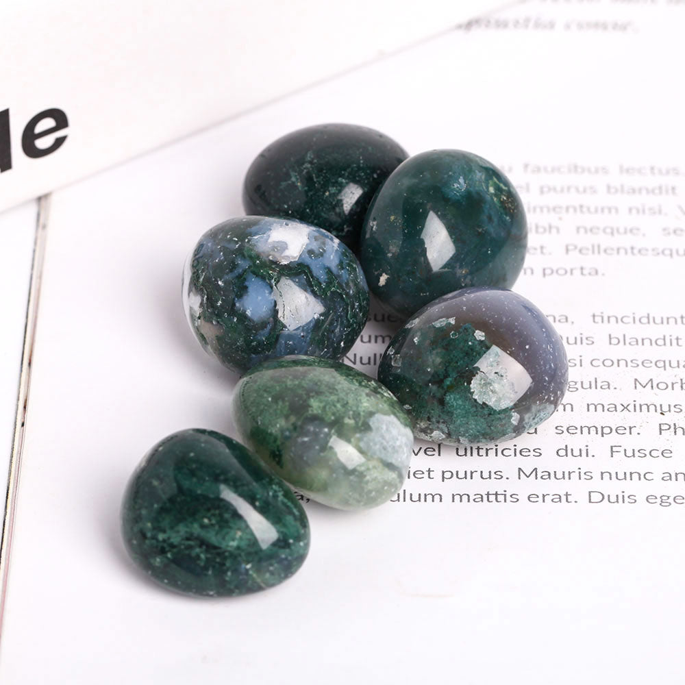 Moss Agate Tumbled Stones 2-3.5cm 0.5kg Pack