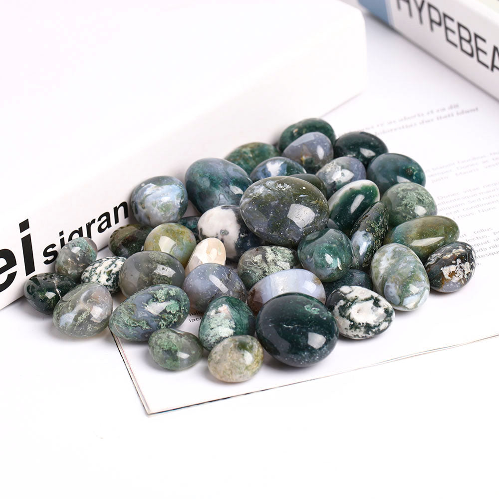 Moss Agate Tumbled Stones 2-3.5cm 0.5kg Pack