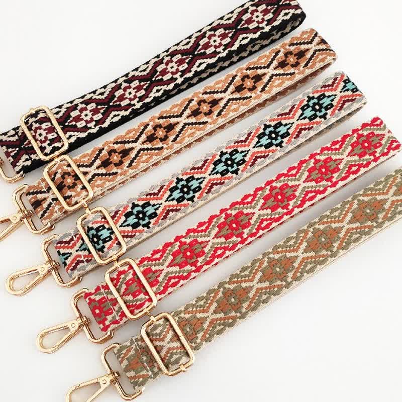 Multicolor Embroidered Adjustable Bag Strap for Spiritual Accessories