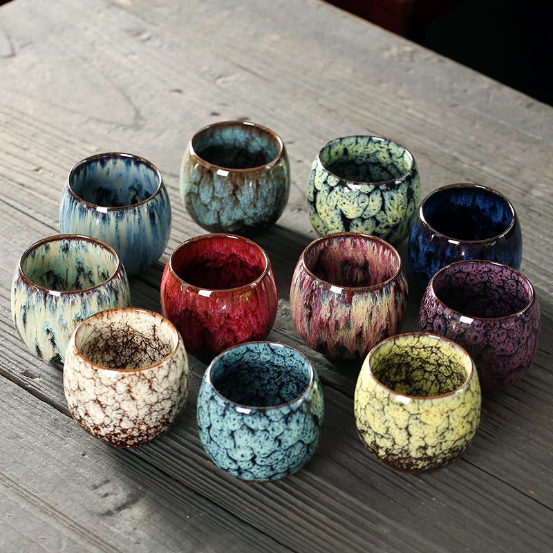 Multicolored Kiln Change Jianzhan Ceramic Tea Cup 110ml