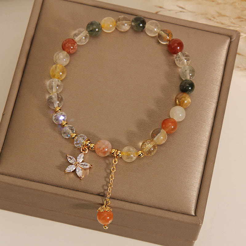 Multicolored Rutilated Quartz Auspiciousness Bracelet