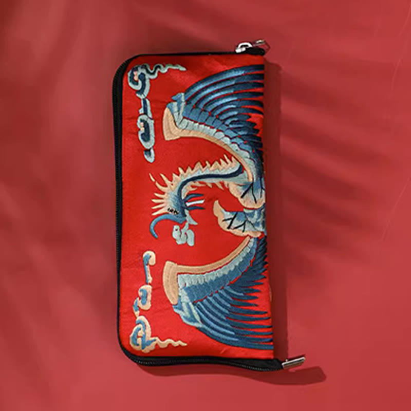 Mythical Beast Embroidered Handbag | Phoenix Dragon Qilin 23cm