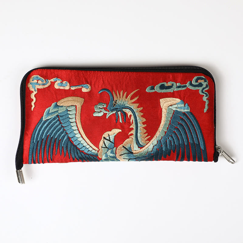 Mythical Beast Embroidered Handbag | Phoenix Dragon Qilin 23cm