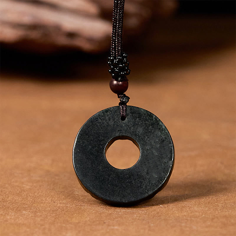 Nanyang Black-Green Jade Necklace for Protection & Calm