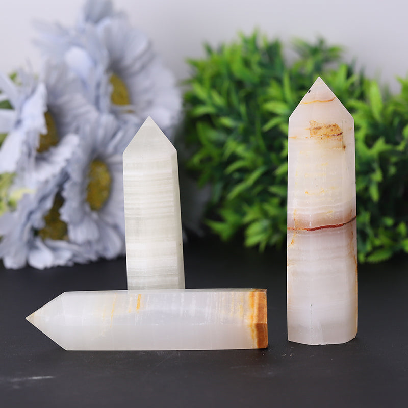 Natural Afghan White Jade Crystal Tower 3-4 Inches Healing