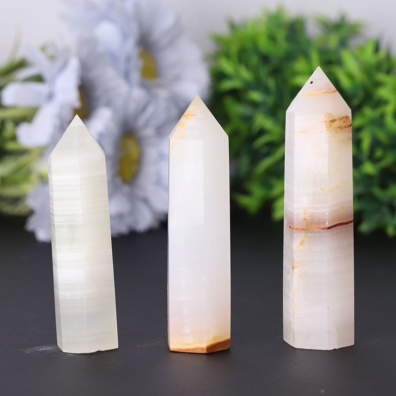 Natural Afghan White Jade Crystal Tower 3-4 Inches Healing