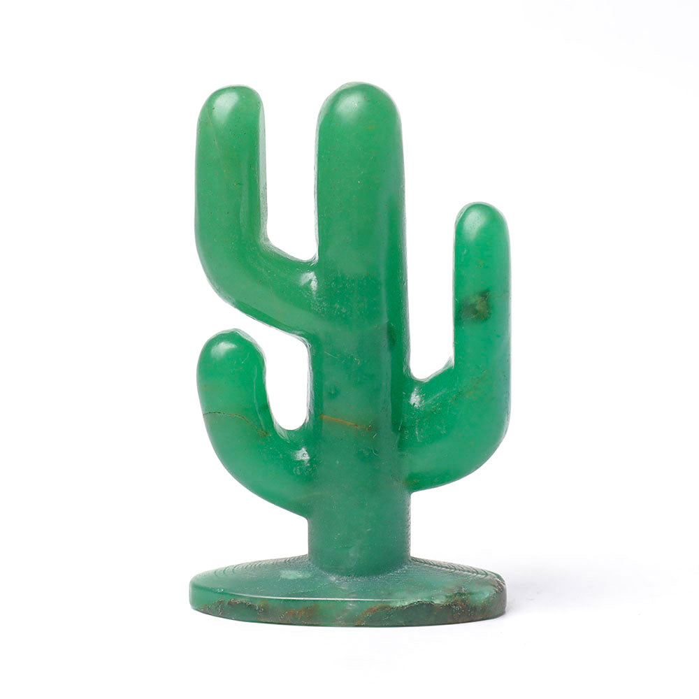 Natural Aventurine 4 Inch Cactus Crystal Carving