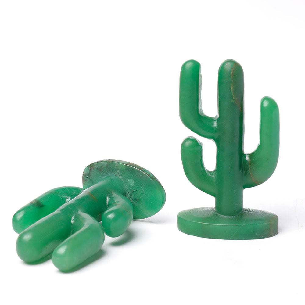 Natural Aventurine 4 Inch Cactus Crystal Carving