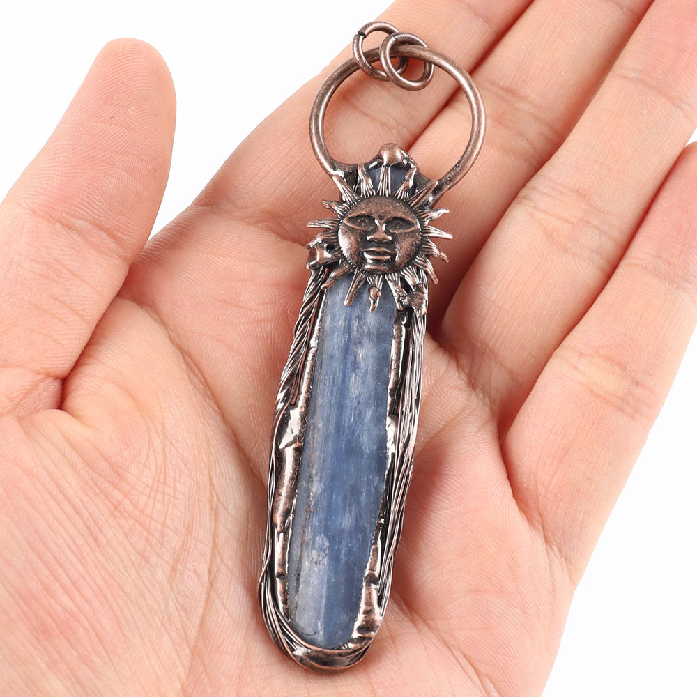 Natural Blue Kyanite Crystal Necklace Pendant 3 Inch