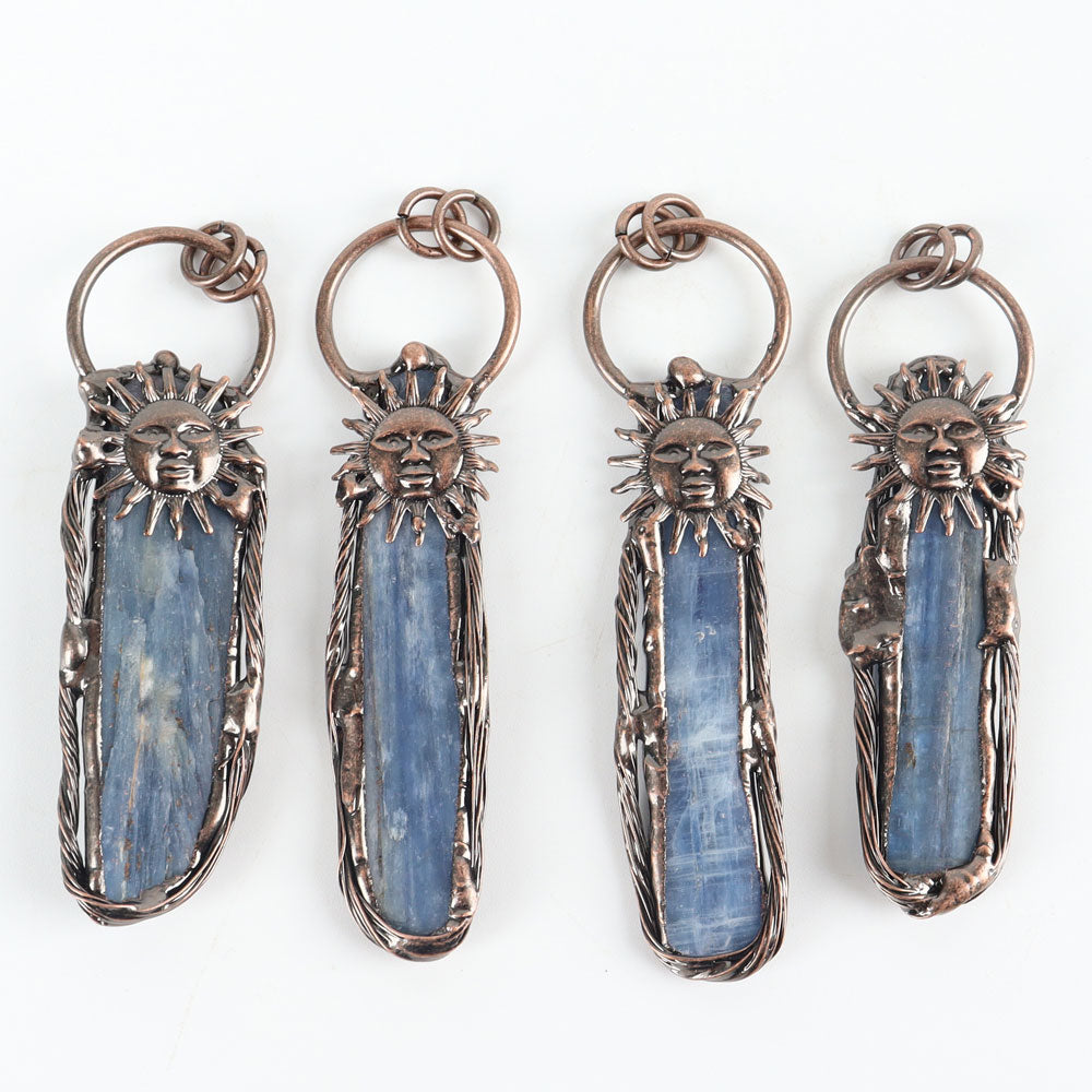 Natural Blue Kyanite Crystal Necklace Pendant 3 Inch