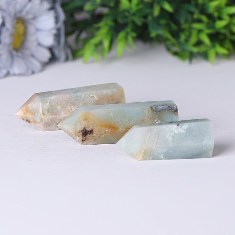 Natural Caribbean Calcite Sky Blue Crystal Tower 2.4-4.5 in Meditation