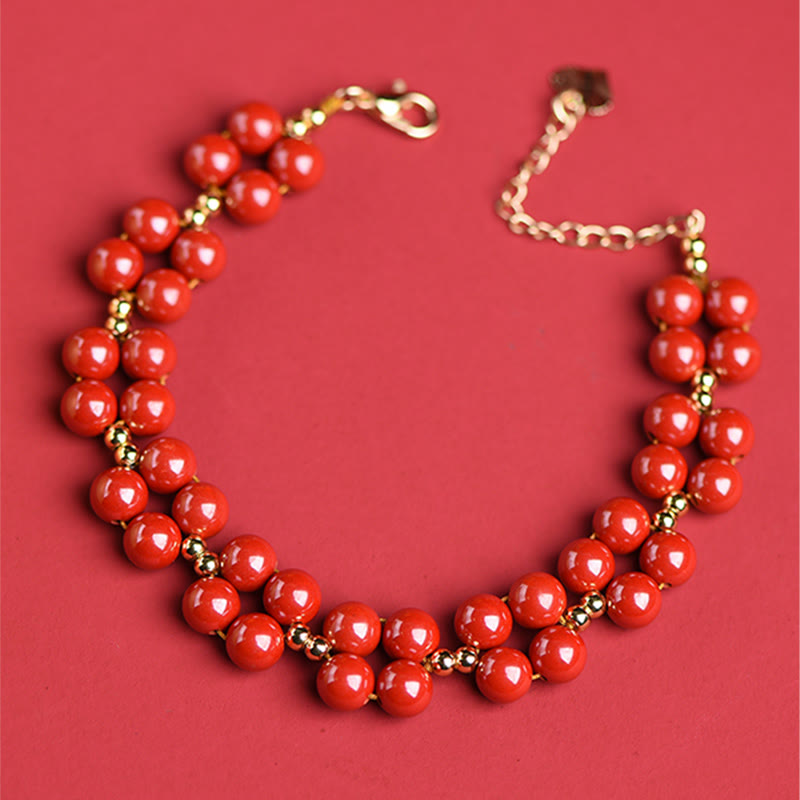 Natural Cinnabar Blessing Bracelet for Calm & Protection
