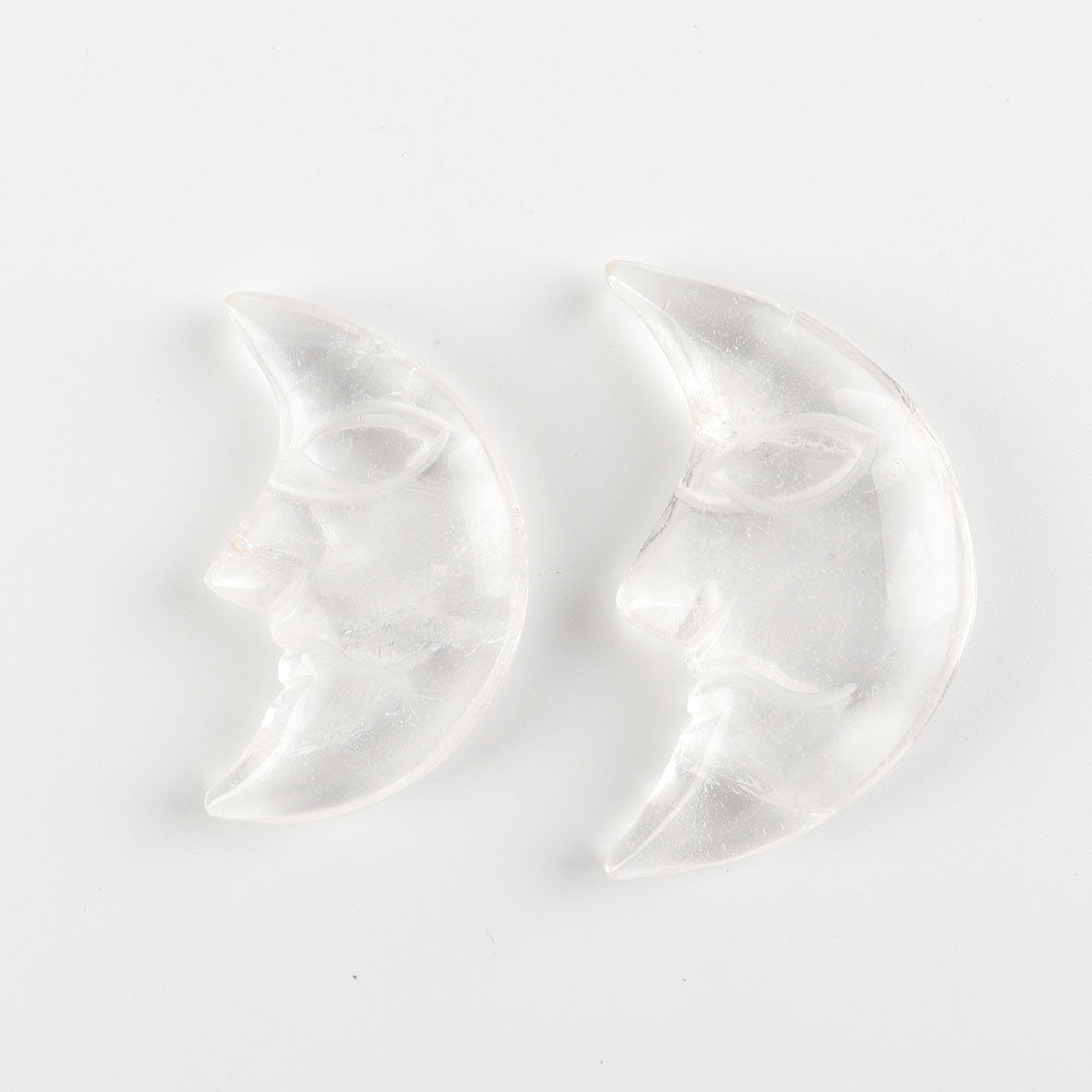 Natural Clear Quartz 2.6 Inch Crescent Moon Crystal Shape
